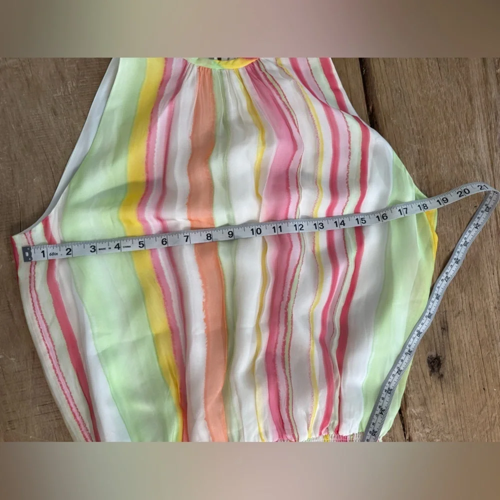 NEW WITH TAGS Ramy Brook Striped Paris Silk Chiffon Sleeveless Minidress~ Med - Picture 9 of 13